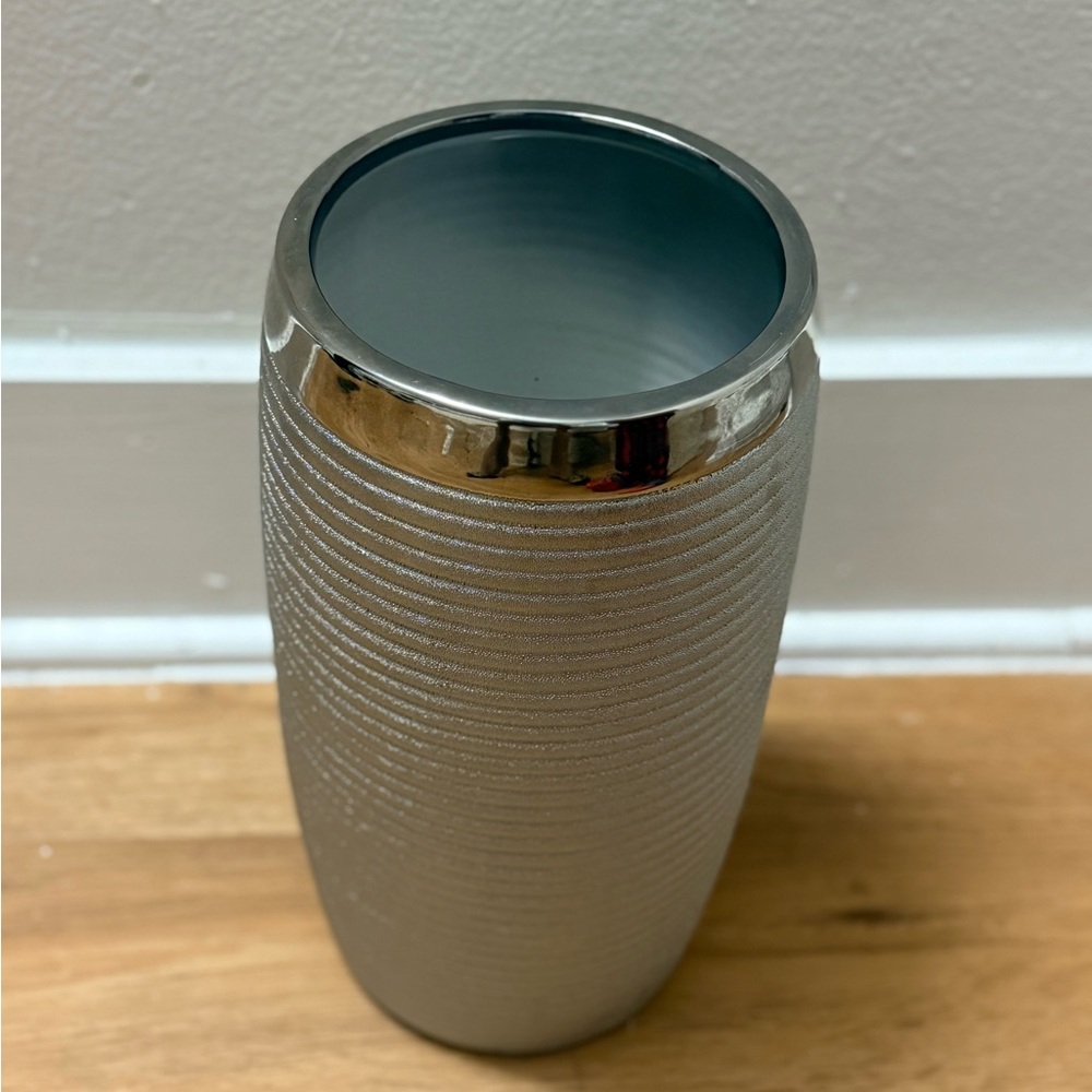 Silver Textured Vase